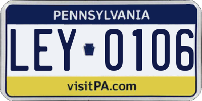 PA license plate LEY0106