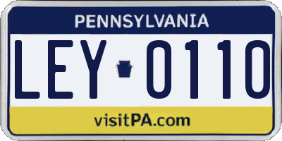 PA license plate LEY0110