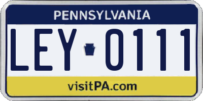 PA license plate LEY0111