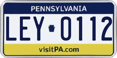 PA license plate LEY0112