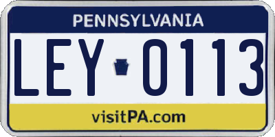 PA license plate LEY0113