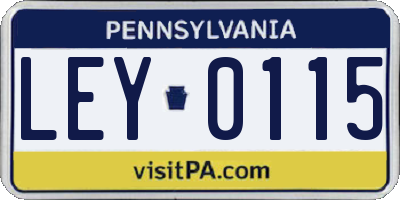 PA license plate LEY0115