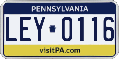 PA license plate LEY0116