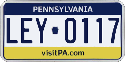 PA license plate LEY0117