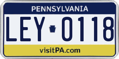 PA license plate LEY0118