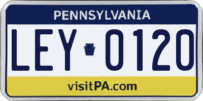 PA license plate LEY0120