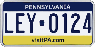 PA license plate LEY0124
