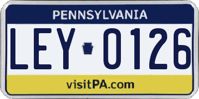 PA license plate LEY0126
