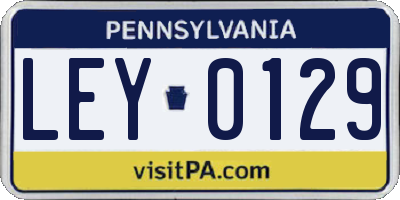 PA license plate LEY0129