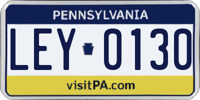PA license plate LEY0130