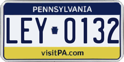 PA license plate LEY0132