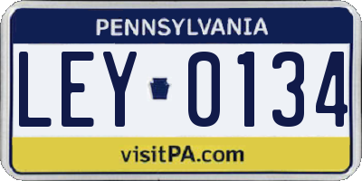 PA license plate LEY0134