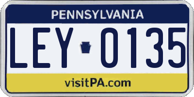 PA license plate LEY0135