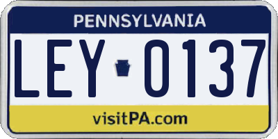 PA license plate LEY0137