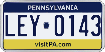 PA license plate LEY0143