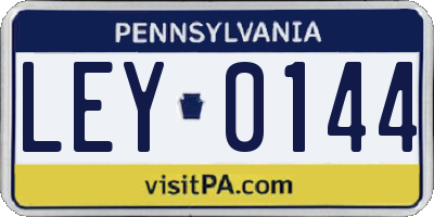 PA license plate LEY0144
