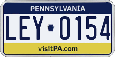 PA license plate LEY0154