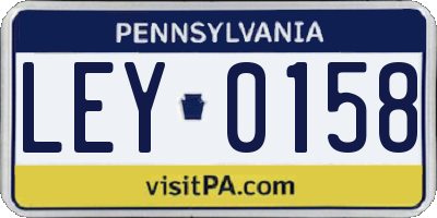 PA license plate LEY0158