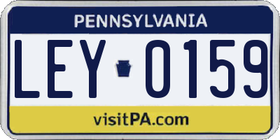 PA license plate LEY0159