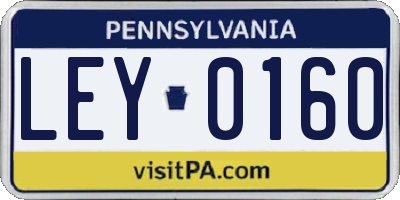 PA license plate LEY0160