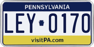 PA license plate LEY0170