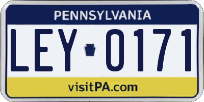 PA license plate LEY0171