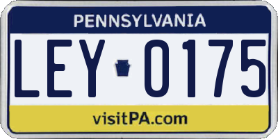 PA license plate LEY0175