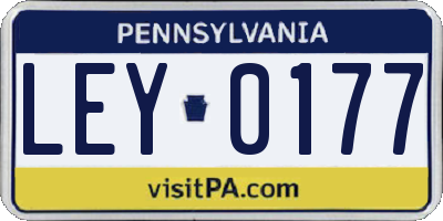 PA license plate LEY0177