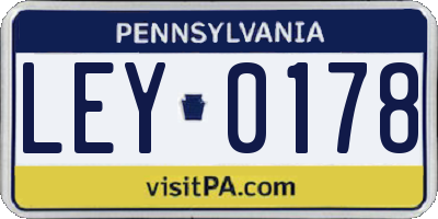 PA license plate LEY0178