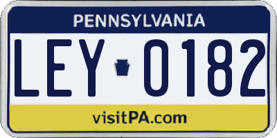 PA license plate LEY0182