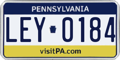 PA license plate LEY0184