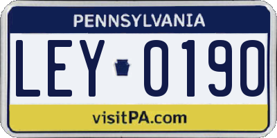 PA license plate LEY0190