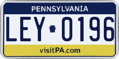 PA license plate LEY0196