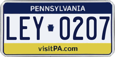PA license plate LEY0207