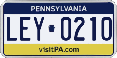 PA license plate LEY0210