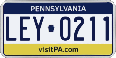 PA license plate LEY0211