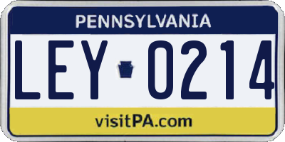 PA license plate LEY0214