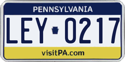 PA license plate LEY0217