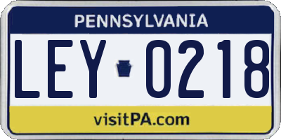 PA license plate LEY0218