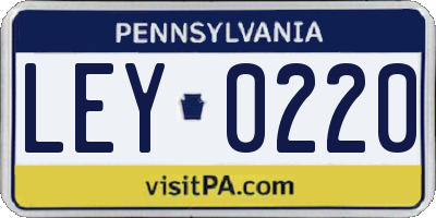PA license plate LEY0220