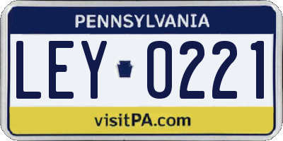 PA license plate LEY0221
