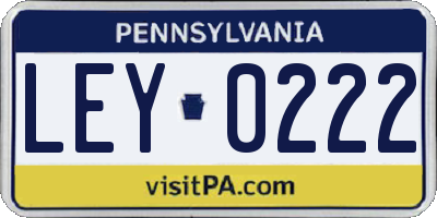 PA license plate LEY0222