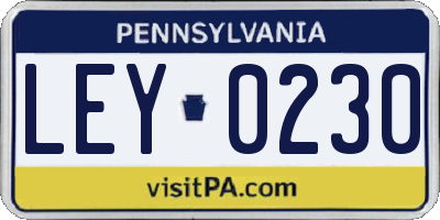 PA license plate LEY0230