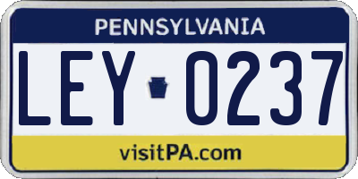PA license plate LEY0237