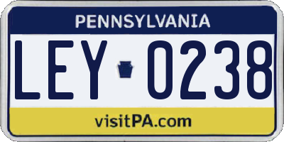 PA license plate LEY0238
