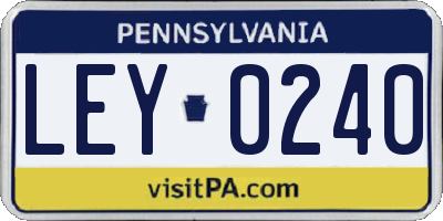 PA license plate LEY0240