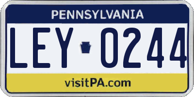 PA license plate LEY0244