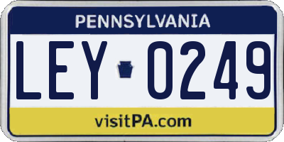 PA license plate LEY0249