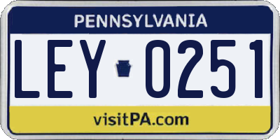 PA license plate LEY0251
