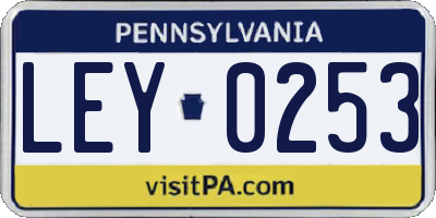PA license plate LEY0253